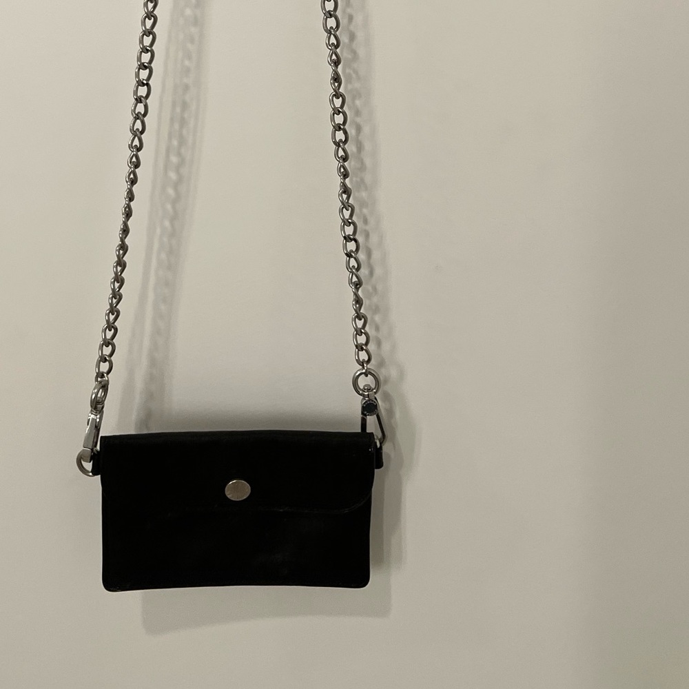 Rudsak Black Mini Leather Wallet/Wristlet on Chain